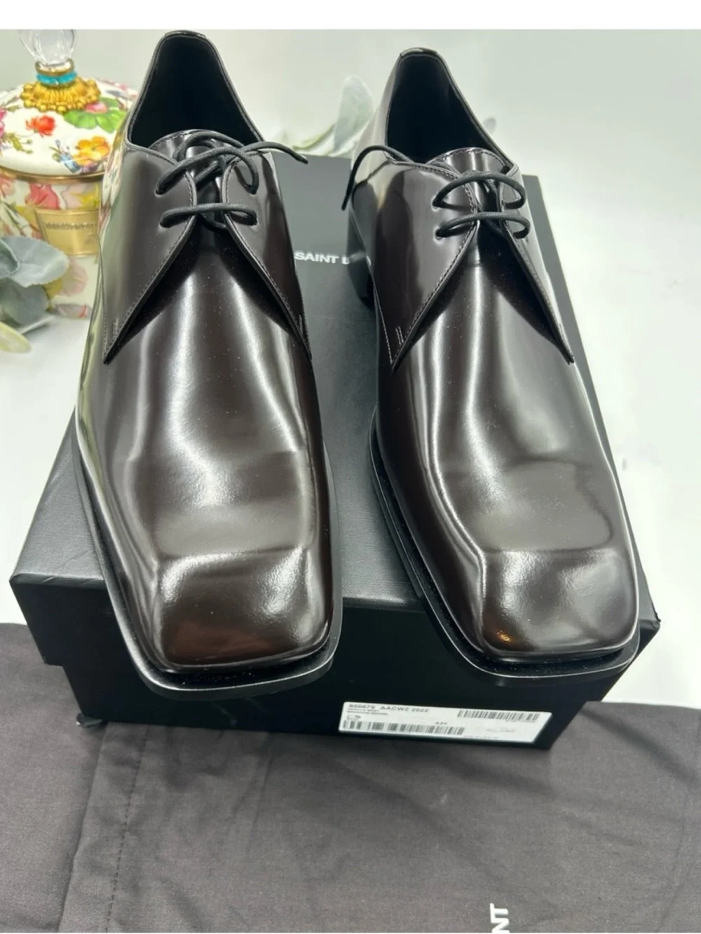 Saint Laurent JEAN Leather, Derby shoes size 43.5/10.5 US made in Italy